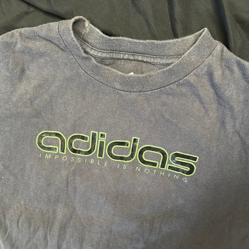 Adidas Gray T-Shirt with Green Logo